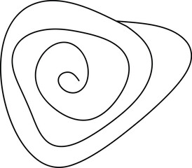 Hand-work one line art design, Abstract blue water swirl symbol design element, a spiral vector illustration  for a circle icon or logo concept