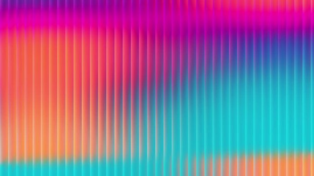 A vibrant abstract background featuring a colorful gradient of pink, orange, and blue with a vertical ribbed texture.