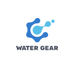 Vector logo design template. Abstract water gear concept.