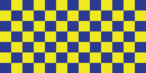 Yellow and blue checkered pattern, Seamless checkered pattern. vector.