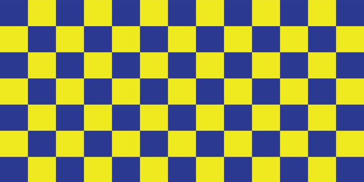 Yellow and blue checkered pattern, Seamless checkered pattern. vector.