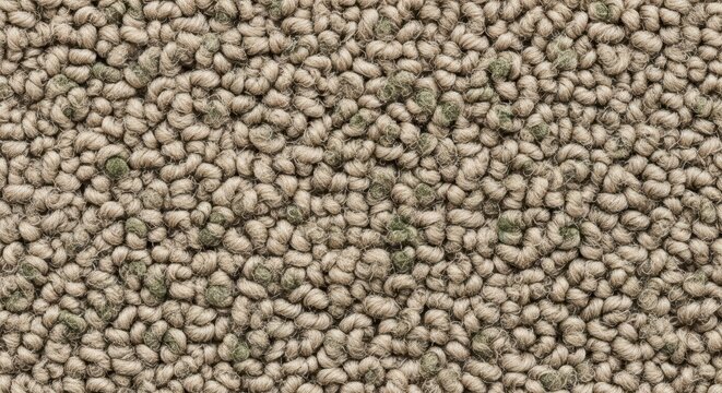 Textured loop pile carpet with green accents