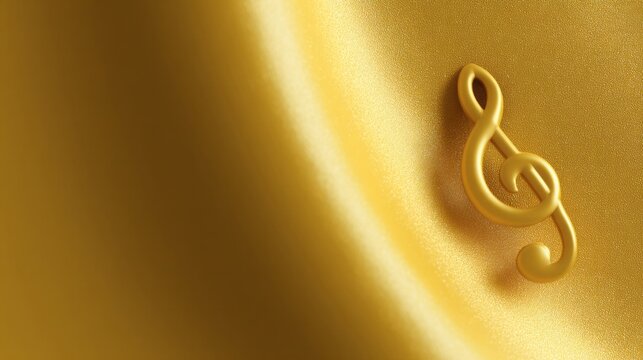 Golden treble clef floating in luxurious shimmer evokes Midas touch; celebrate World Music Day and Jazz Appreciation Month