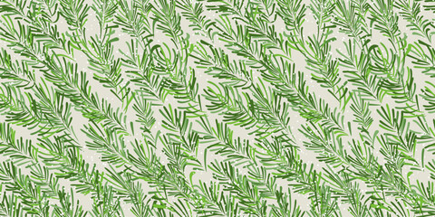 Stylized, hand drawn fir tree branches and snow flakes seamless vector pattern design for winter holidays. Festive decorative background for web, print