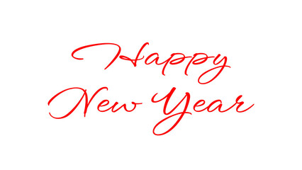 Happy New Year greeting image with Red letters on a white background, festive New Year greeting card elements.
Happy New Year season concept with sparkling holiday cheer.