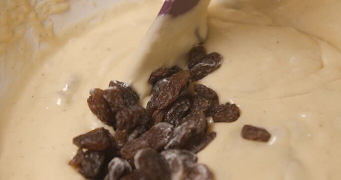 Pastry preparation close up slow motion