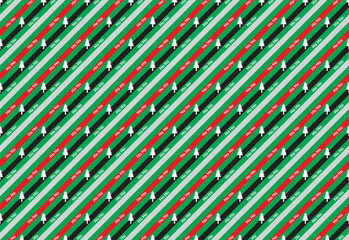 background pattern with a mixed classic green color and diagonal stripes with a Christmas theme featuring the text 'ho ho' and tree icons, suitable for backgrounds, banners, gift wrap, greeting card