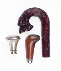 Walking cane handle isolated on white background