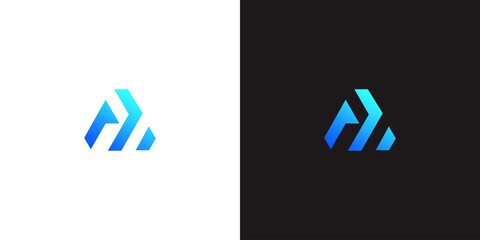 letter a simple abstract monogram logo design vector	