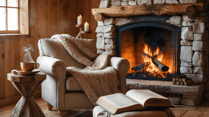 sofa layout with fireplace