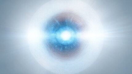 Radiant blue and white concentric energy circle with glowing spiral light pattern