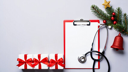 Medical clipboard stethoscope festive gifts and ornaments presents