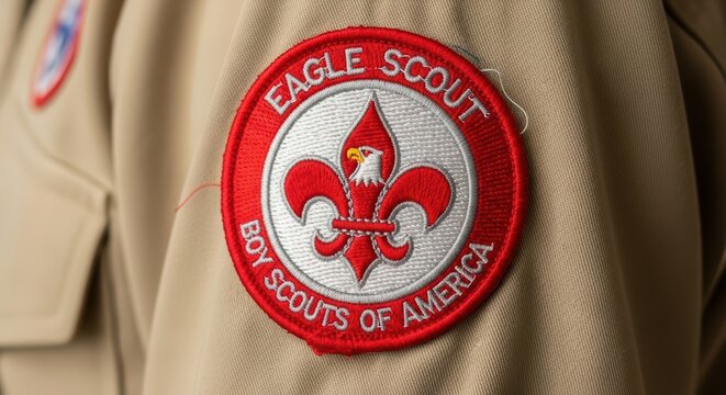 Eagle scout patch on boy scouts of america uniform