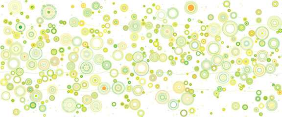 Soft green and yellow circle bubble pattern, abstract round shape design with playful airy style, light geometric texture for banner, poster, background, or creative decoration