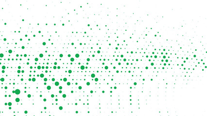 Green halftone dotted gradient pattern, abstract modern design with geometric texture and bright fading effect, clean minimal background for poster or digital layout