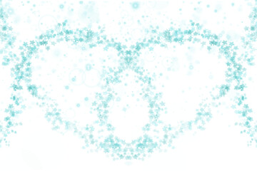 Abstract symmetrical pattern of blue particles isolated on transparent background