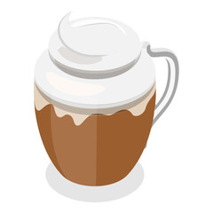 3D Isometric Flat Vector Set of Coffee Beverages, Cafe Menu. Item 9