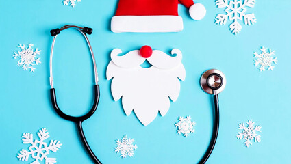 Santa Claus medical equipment festive holiday theme image
