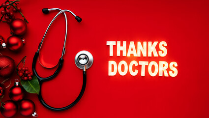 Stethoscope Christmas Ornaments Glowing Message medical