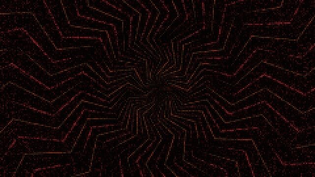 Abstract led flashing lights panel backdrop set, vibrant zigzag radial patterns, seamless loop video animation. Bulb, lamps, wall of lights motion graphics.