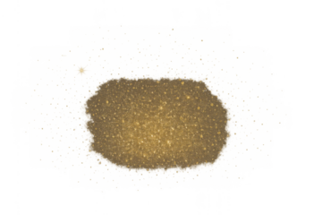 Golden glitter dust particles falling and shimmering on transparent background for luxury overlay effects