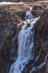 Taimyr. Waterfall on the Putorana Plateau. Russia