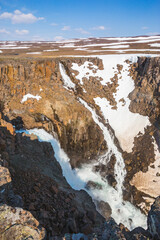 Waterfall on the Hikikal River, Putorana Plateau, Taimyr. Russia