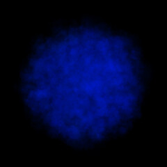 Fototapeta premium Round blue smoke cloud on transparent background with soft edges and realistic texture for design and compositing