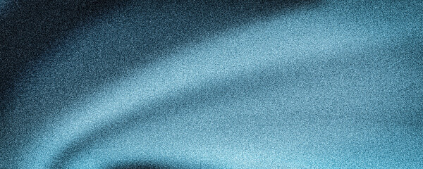 Obraz premium Moody 4K abstract gradient of deep teal, dark navy blue, and black. Features subtle light and intense grainy noise texture, perfect for a wide backdrop