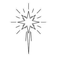 Fototapeta premium Christmas starburst sparkle icon – minimalist holiday decoration symbol