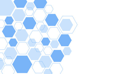 Abstract blue hexagon shape for frame illustration design