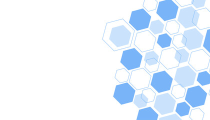 Abstract blue hexagon shape for frame illustration design