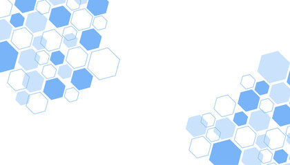 Abstract blue hexagon shape for frame illustration design