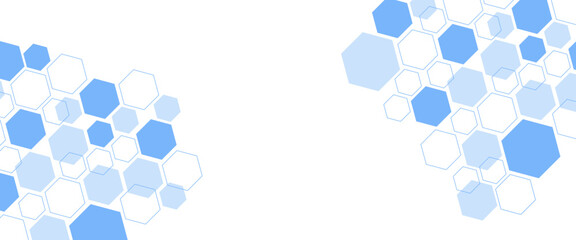 Abstract blue hexagon shape for frame illustration design