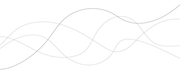 Technology abstract lines on white background. Undulate Grey Wave Swirl, frequency sound wave, twisted curve lines with blend effect