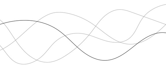 Abstract wavy black and white curved lines.