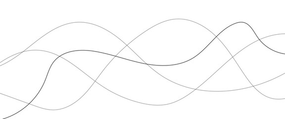 Abstract wavy black and white curved lines.
