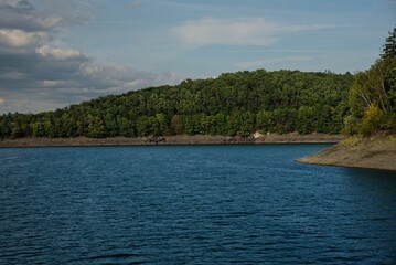 Blue lake and green forest