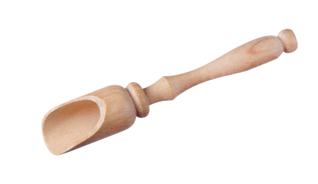 wooden kitchen scoop isolated on transparent background