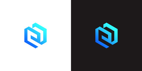 initial E icon monoline logo design vector	