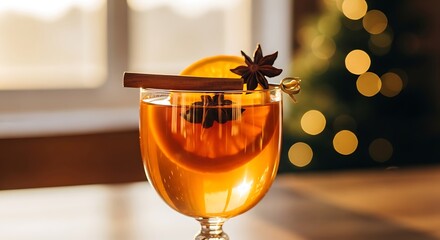 Spiced Orange Cocktail with Cinnamon and Anise Festive Holiday Drink