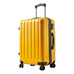 Bright Yellow Hardshell Rolling Suitcase for Travel without background isolated