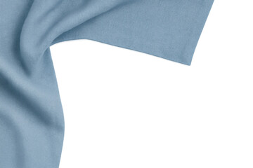 Light blue soft textile material showing smooth folds and wavy texture, copy space on a transparent background