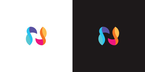 Gradient N , Z logo icon vector modern concept	