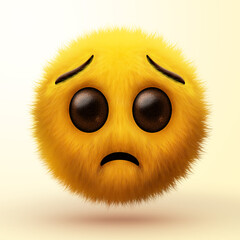Emojis character design illustration 3d with fur, fun and emotion, share feeling.