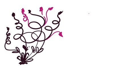 Abstract color background and copy space for text and flower isolated on white 