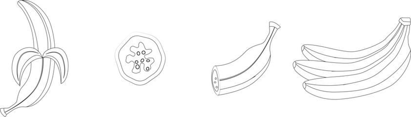 Banana line icon, healthy fruit.vector illustration