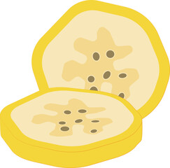 Fresh Banana slice vector icon vector. summer Banana fruit slice vector. banana
