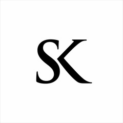 Simple classic SK initial letter logo design.