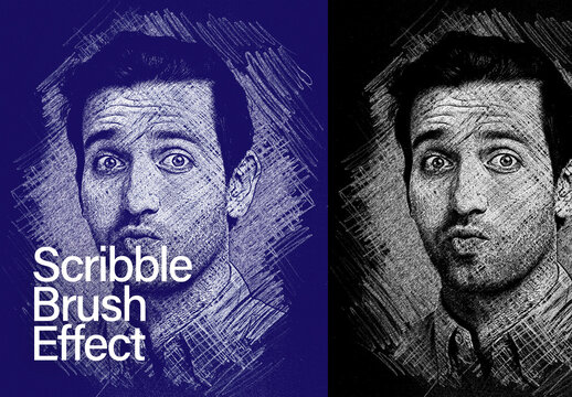 Scribble Art Brush Photo Effect